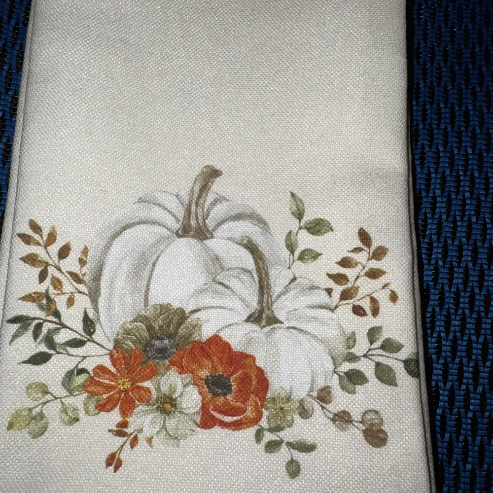 Floral Pumpkin Decorative Towel 2pack